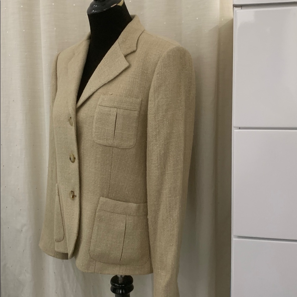 Ralph Lauren Tan Silk Jacket/Blazer size 14 - Picture 5 of 17